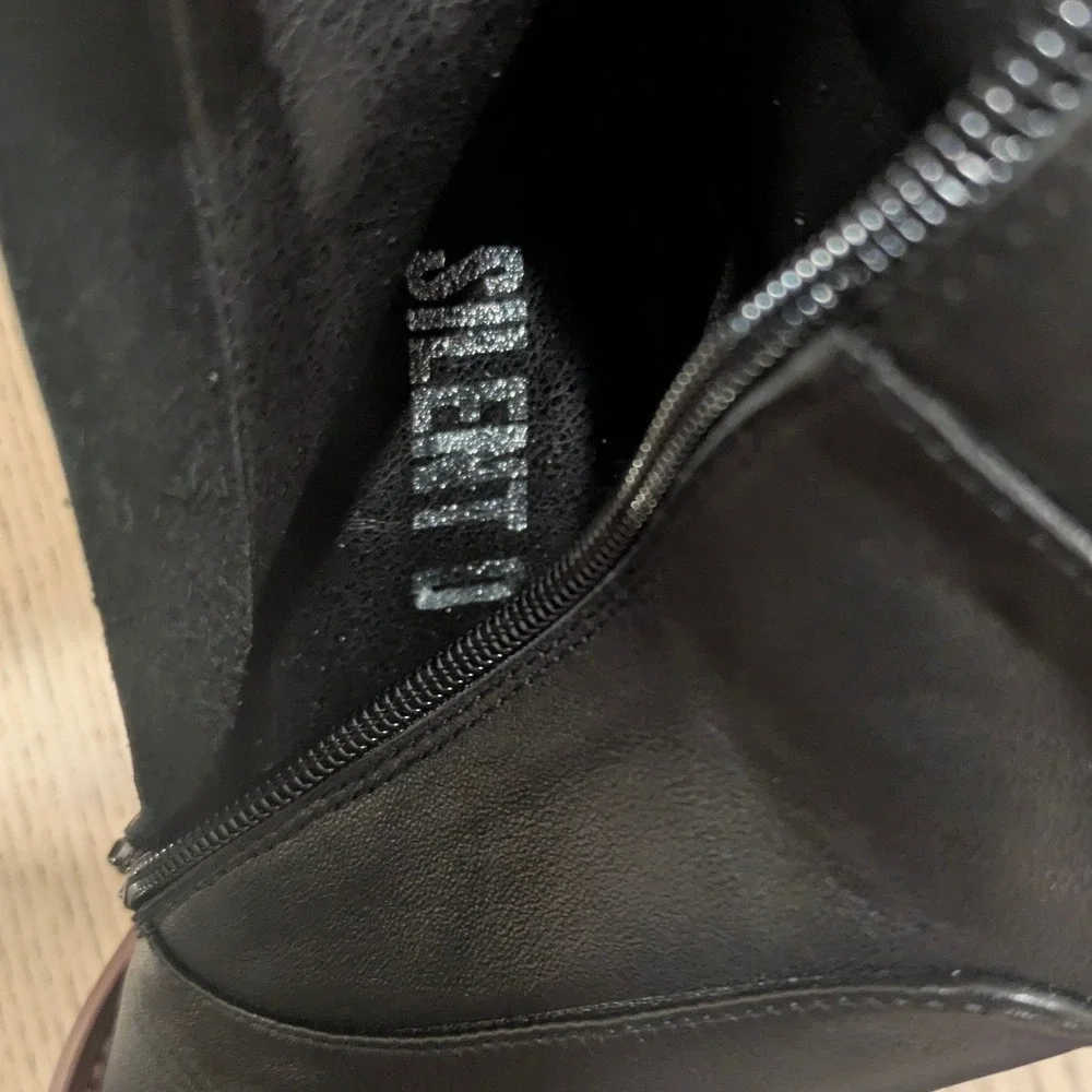 Silent D Anthropologie Black Leather Over The Knee Western‎ Heel Boots New sz 37